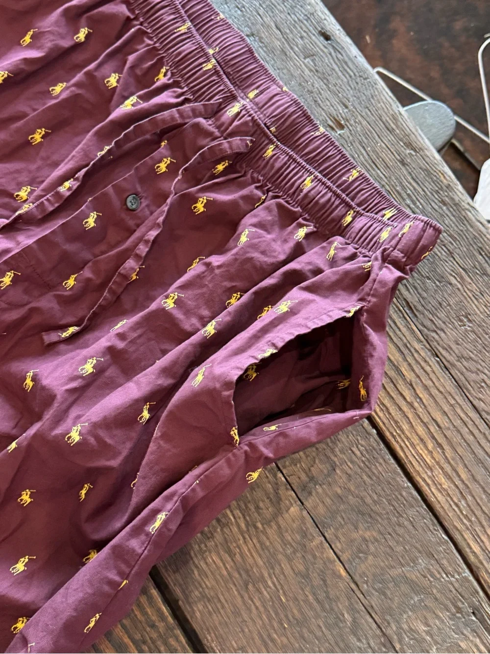 Polo Ralph Lauren Men's Burgundy Cotton Lounge Pajama Pants Large 36-38
